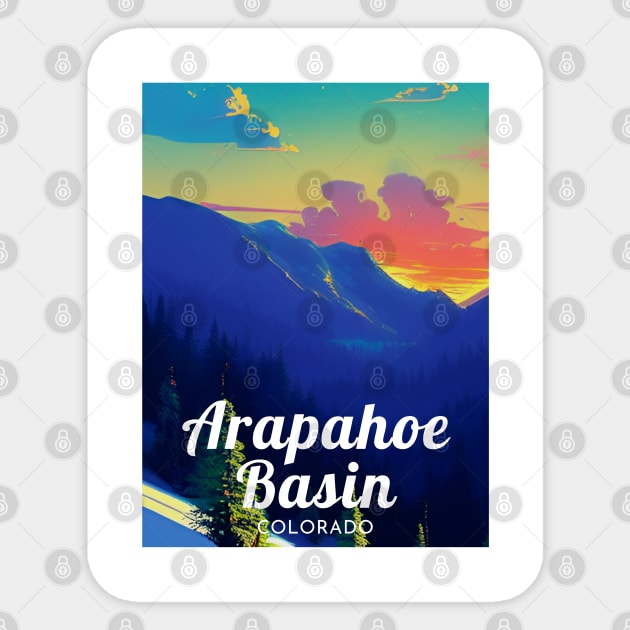 Arapahoe Basin Colorado United States ski Sticker by UbunTo